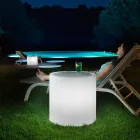 Derti – Beleuchteter Gartentisch aus perlmuttfarbenem Polyethylen, hergestellt in Italien Viadurini