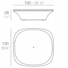 Moderner Ufo Gartentisch 100x100 cm von Vondom aus Polyethylen Viadurini