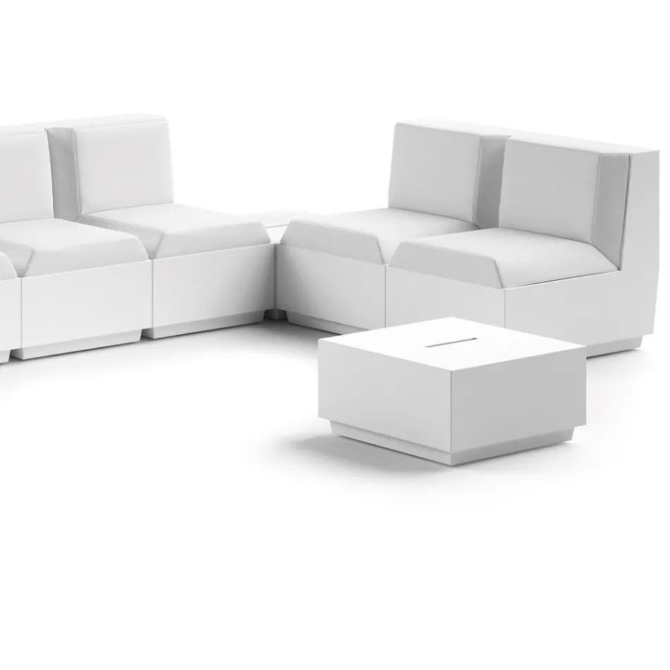 Quadratischer Garten-Couchtisch aus Polyethylen Made in Italy - Macao Viadurini