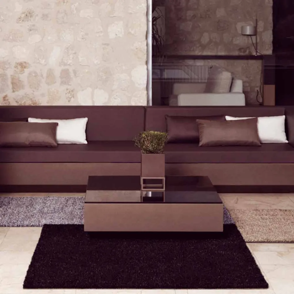 Quadratischer moderner Garten-Beistelltisch Vela von Vondom aus Polyethylen Viadurini