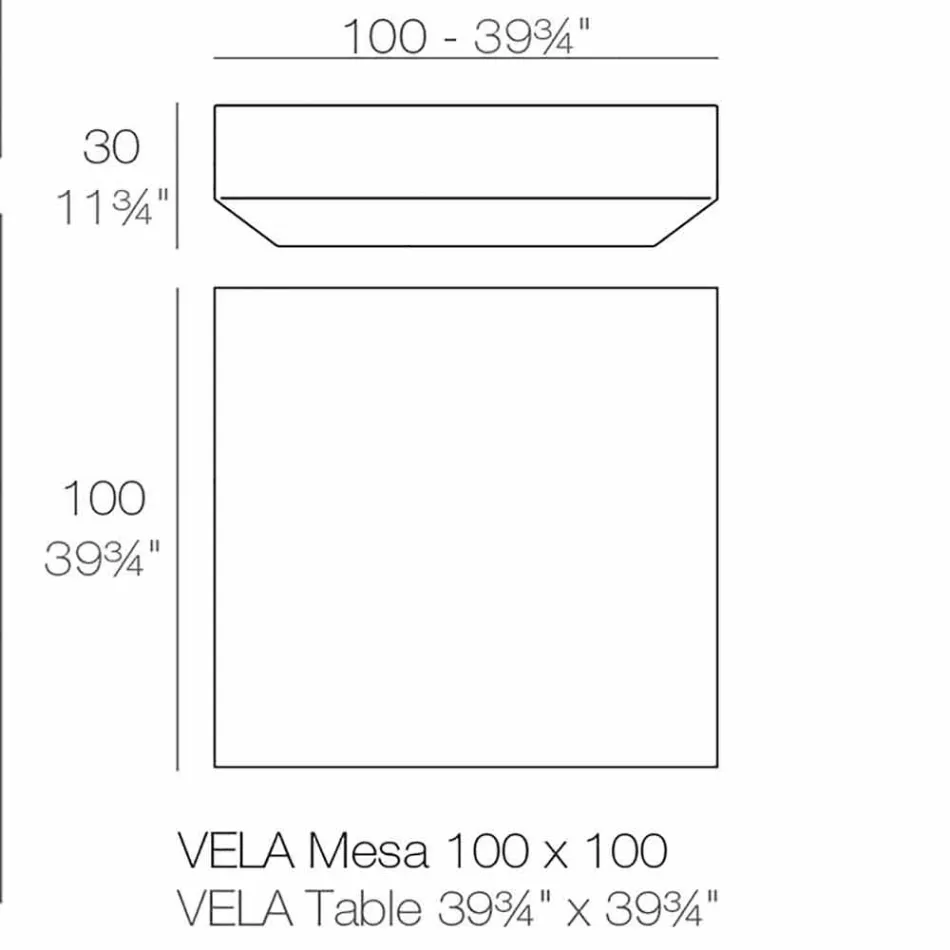 Quadratischer moderner Garten-Beistelltisch Vela von Vondom aus Polyethylen Viadurini
