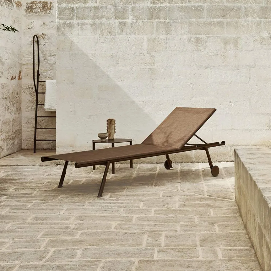 Runder Garten-Couchtisch aus lackiertem Aluminium - Bahia von Varaschin Viadurini