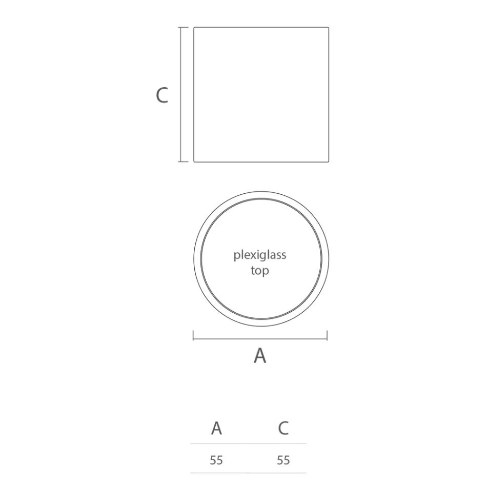 Runder Garten-Couchtisch aus farbigem Polyethylen Made in Italy - Noemi Viadurini