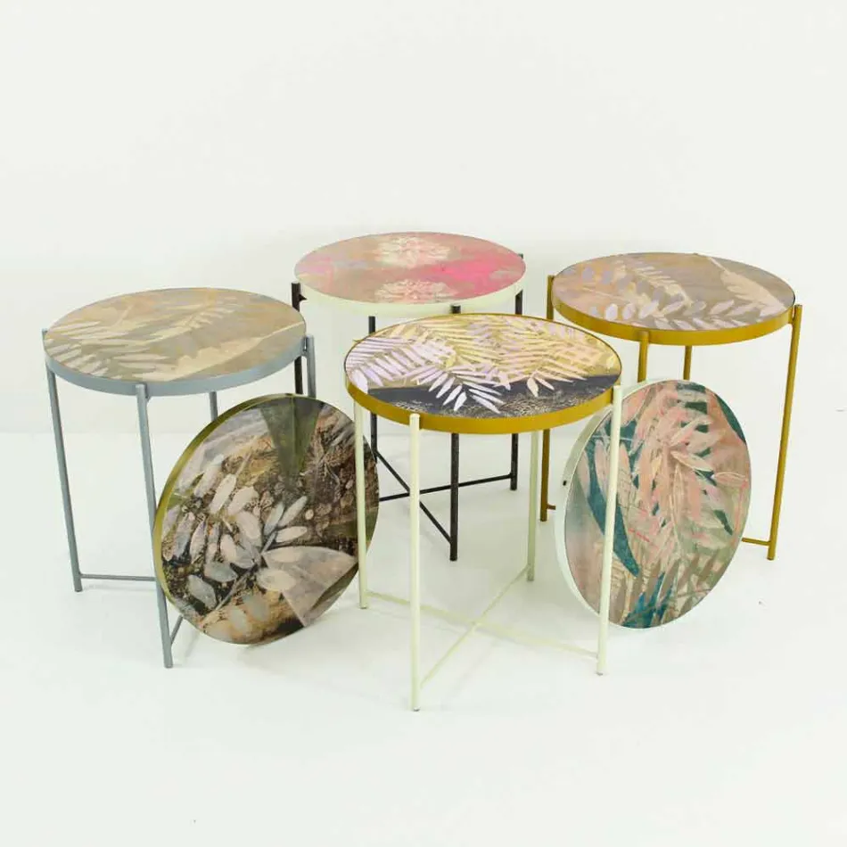 Innen- oder Außen-Couchtisch mit Metallstruktur Made in Italy - Carim Viadurini