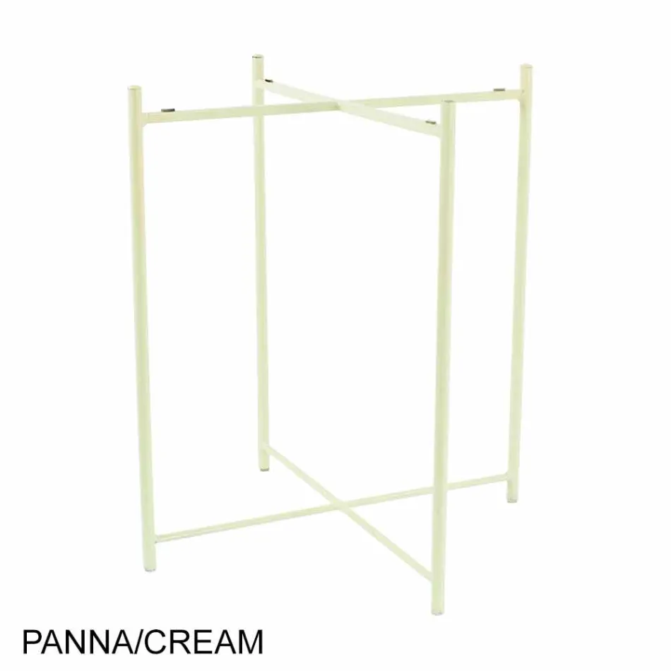 Innen- oder Außen-Couchtisch mit Metallstruktur Made in Italy - Carim Viadurini