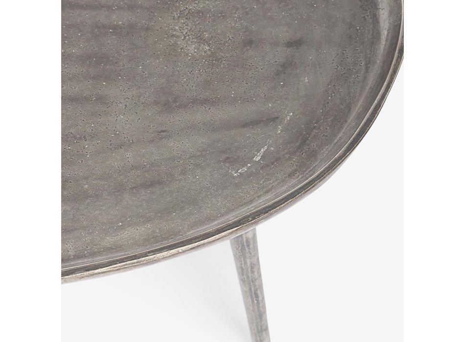 Couchtisch aus plattiertem und antikem Aluminium Design Homemotion - Smemo