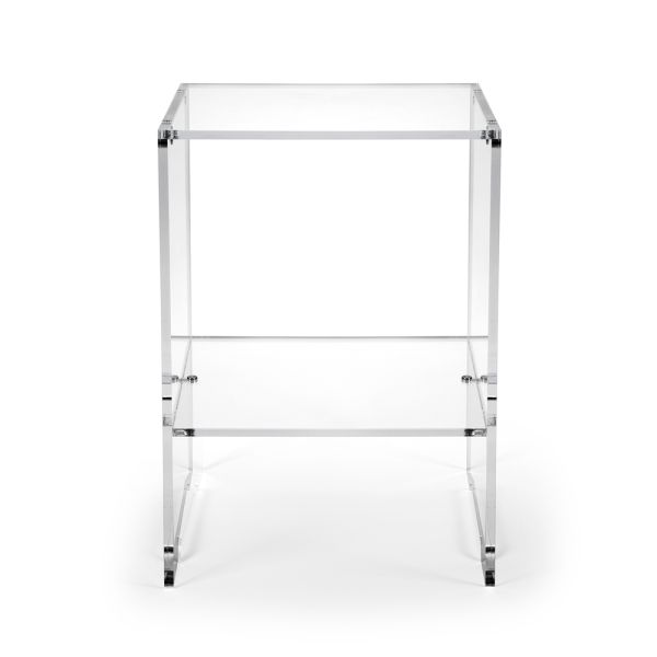 Couchtisch mit 1 regal aus transparentem plexiglas, hergestellt in italien – mulan