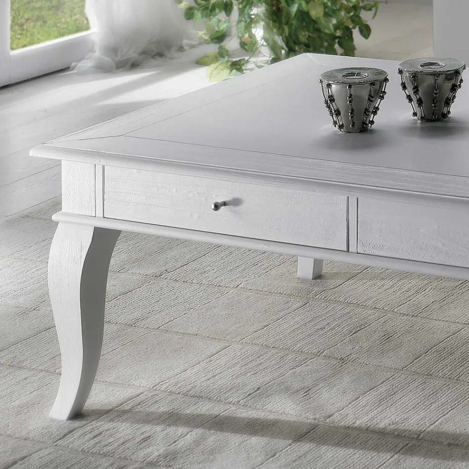 Couchtisch mit massiven Teilen aus Ayous und Linde, hergestellt in Italien – Ära Viadurini