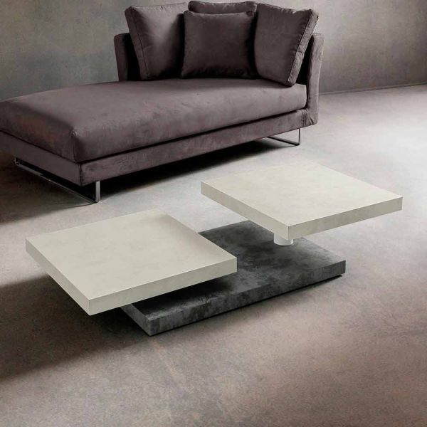 Couchtisch mit drehbaren platten aus hpl made in italy, precious - paris