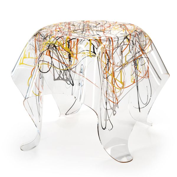 Couchtisch mit platte und gestell aus plexiglas made in italy - brento
