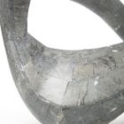 Couchtisch mit Glasplatte und Sockel aus Fossilstein – Kalifornien Viadurini