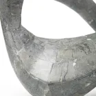 Couchtisch mit Glasplatte und Sockel aus Fossilstein – Kalifornien Viadurini