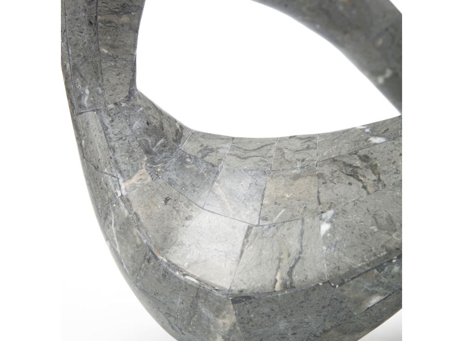 Couchtisch mit Glasplatte und Sockel aus Fossilstein – Kalifornien Viadurini
