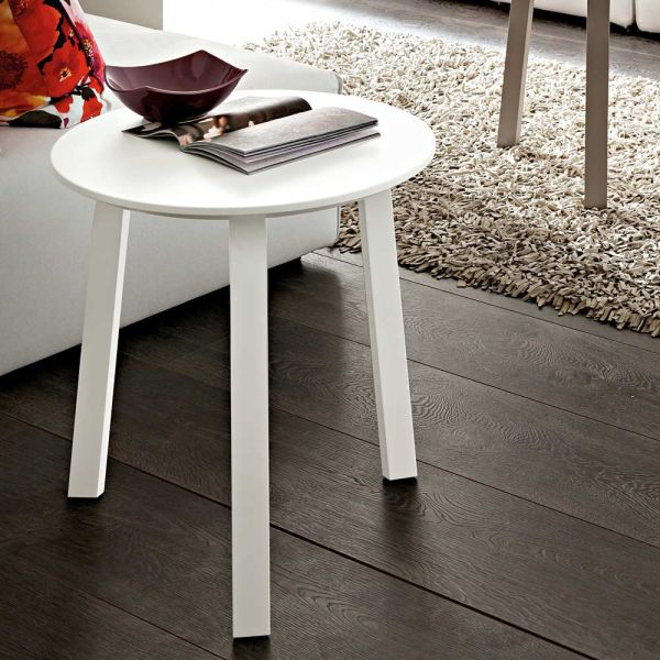 Wohnzimmer couchtisch mit runder lackierter mdf-platte made in italy, precious - tobiko