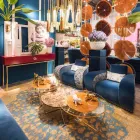 Couchtisch mit runder Glasplatte und Holzplatte Made in Italy - Baviera Viadurini