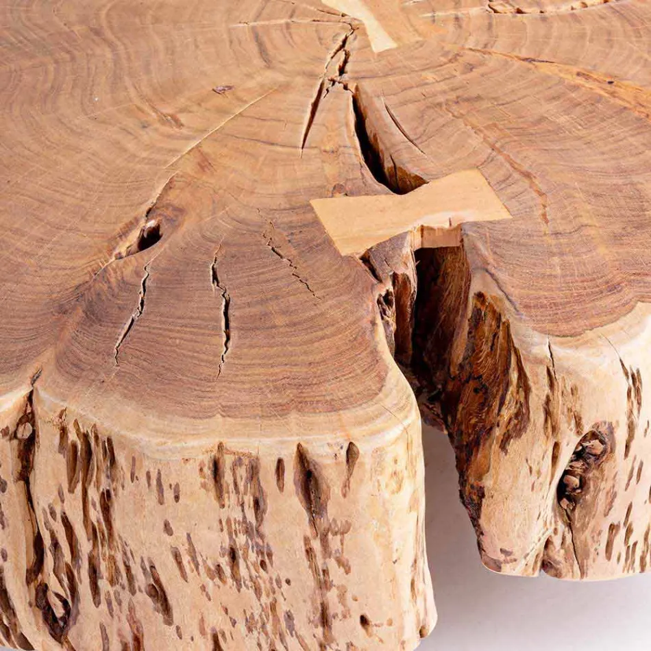 Homemotion Couchtisch mit geformter Platte in Akazienholz - Nabucco Viadurini