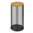 Couchtisch mit runder Holzplatte Made in Italy - Montebianco Viadurini