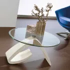 Couchtisch mit runder Platte aus Glas Made in Italy, Precious - Brachetto Viadurini
