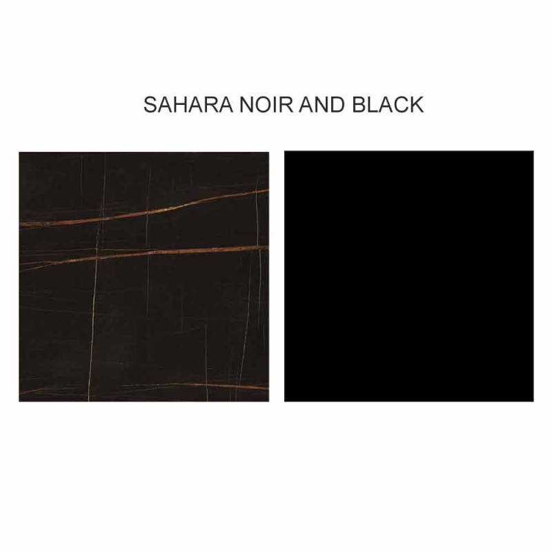 Moderner Couchtisch aus poliertem Steinzeug mit Holzsockel Made in Italy