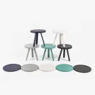 Design Couchtisch mit runder Platte und Beinen aus massivem Holz - Salerno Viadurini