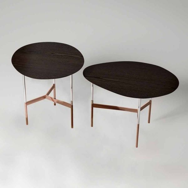 Design couchtisch mit holzplatte made in italy - cinci