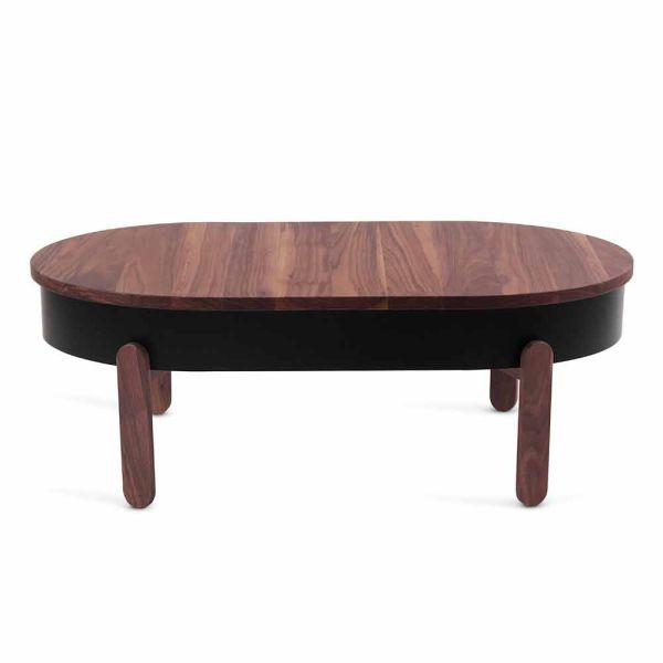 Design couchtisch aus massivholz und lackiertem metall - salerno