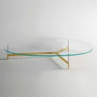 Design Couchtisch aus Glas mit Metallbasis Made in Italy - Cinci Viadurini