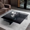 Design Couchtisch Extralight Dekoriertes Glas Made in Italy - Sestola