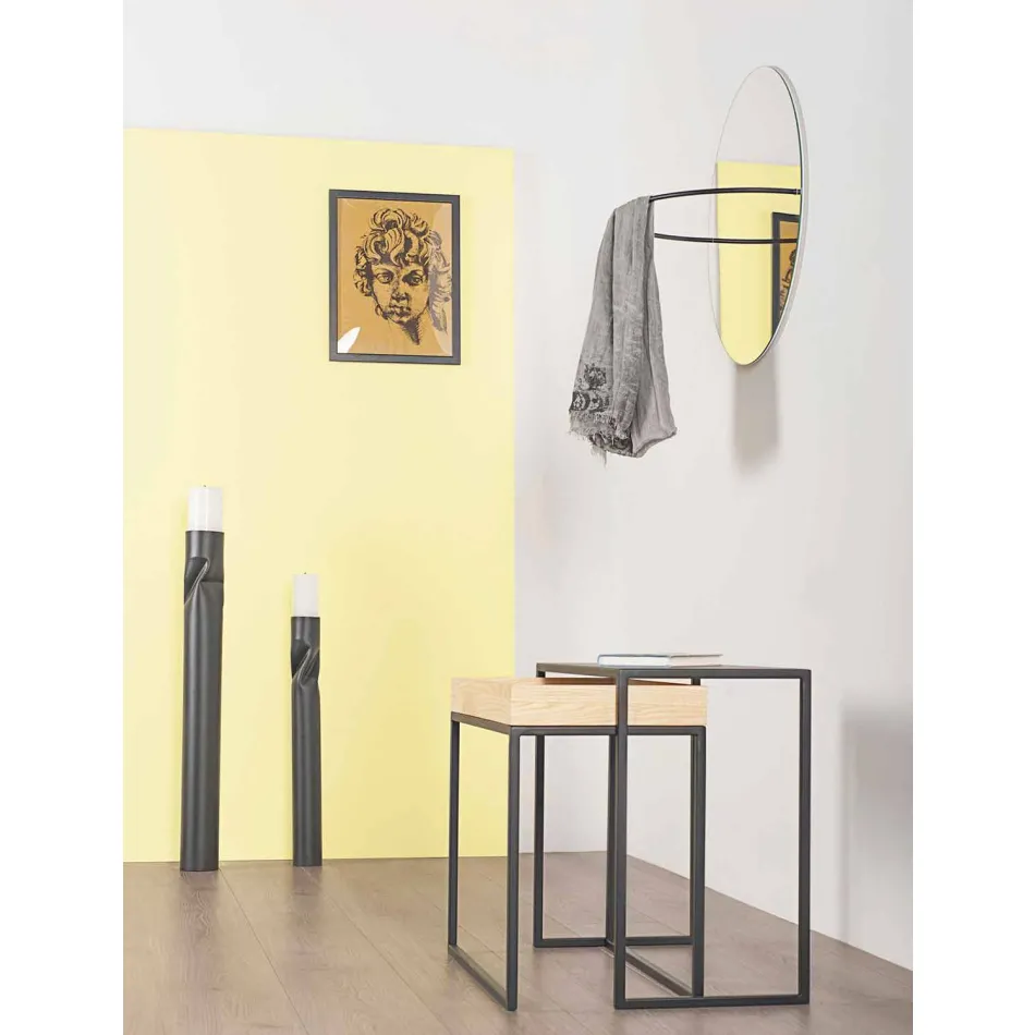 Stahl Couchtisch mit Aschenbecher Made in Italy - Spitze Viadurini