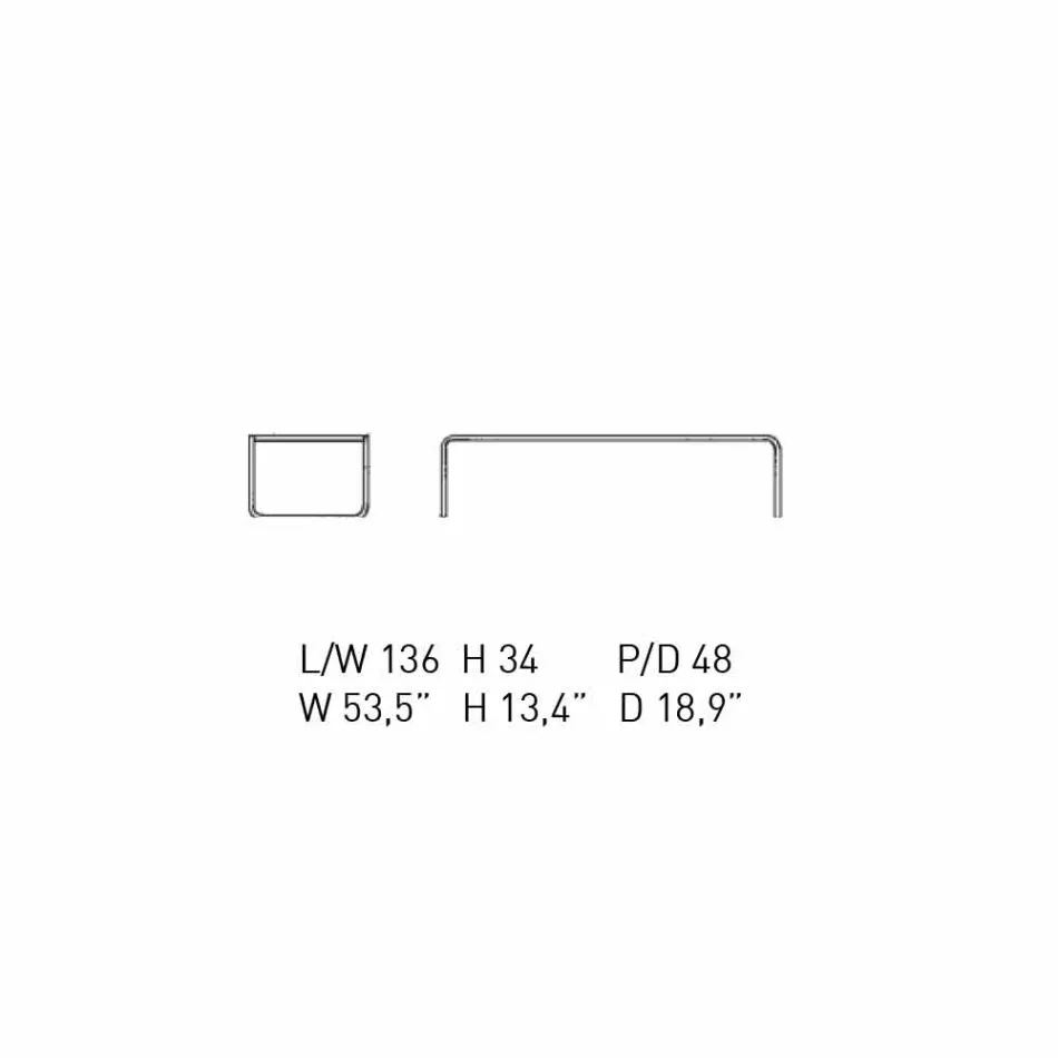 Couchtisch aus verchromtem Stahl mit laminierter Tischplatte Made in Italy - Ariete Viadurini