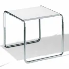 Couchtisch aus verchromtem Stahl mit laminierter Tischplatte Made in Italy - Ariete Viadurini