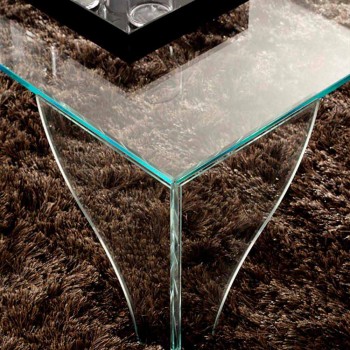 Couchtisch aus extra klarem transparentem Kristall Made in Italy - Lithium