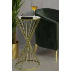 Couchtisch aus vergoldetem Eisen mit Spiegelplatte - Apricot Viadurini