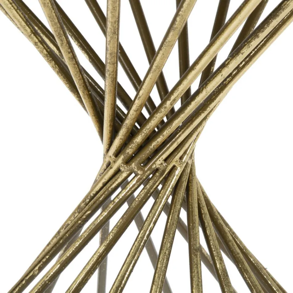 Couchtisch aus vergoldetem Eisen mit Spiegelplatte - Apricot Viadurini