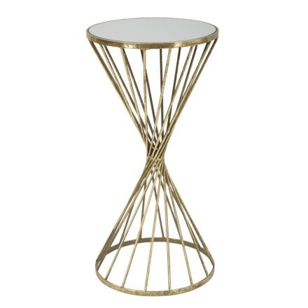 Couchtisch aus vergoldetem Eisen mit Spiegelplatte - Apricot Viadurini