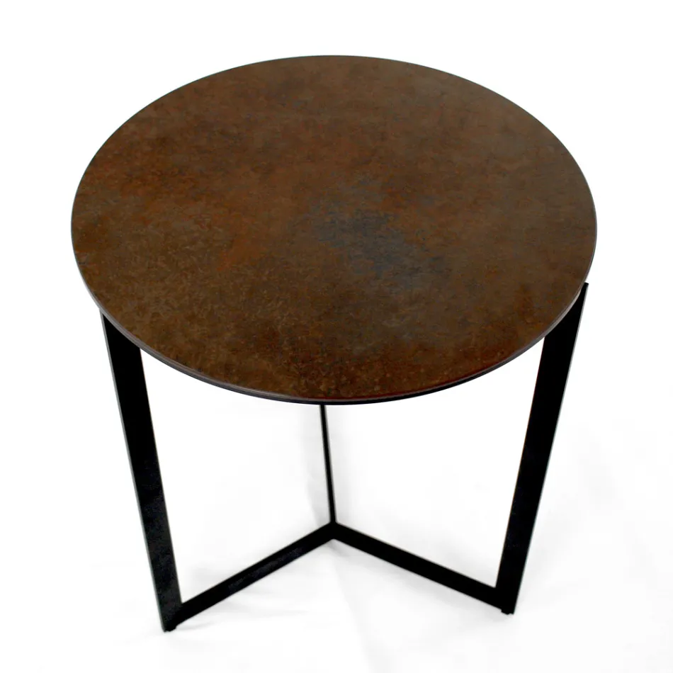 Couchtisch aus Steingut mit Stahlgestell, hergestellt in Italien – Aspira Viadurini