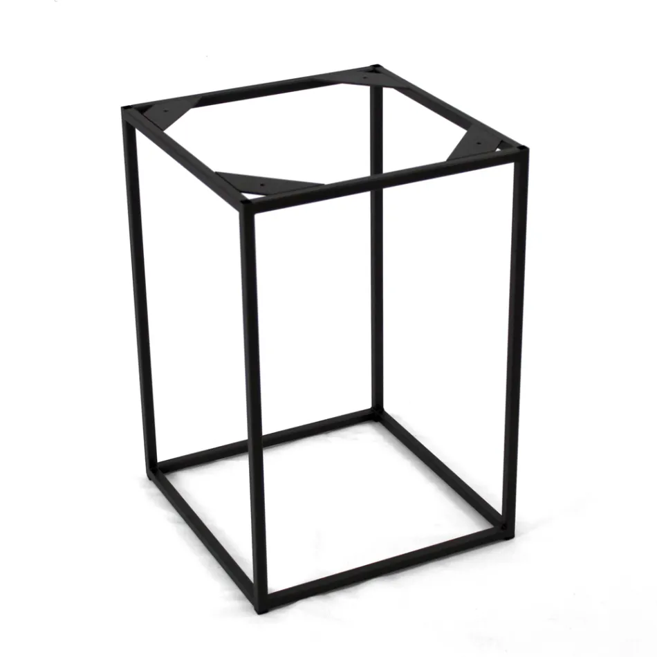 Couchtisch aus Steingut und Stahlgestell, hergestellt in Italien – Birba Viadurini