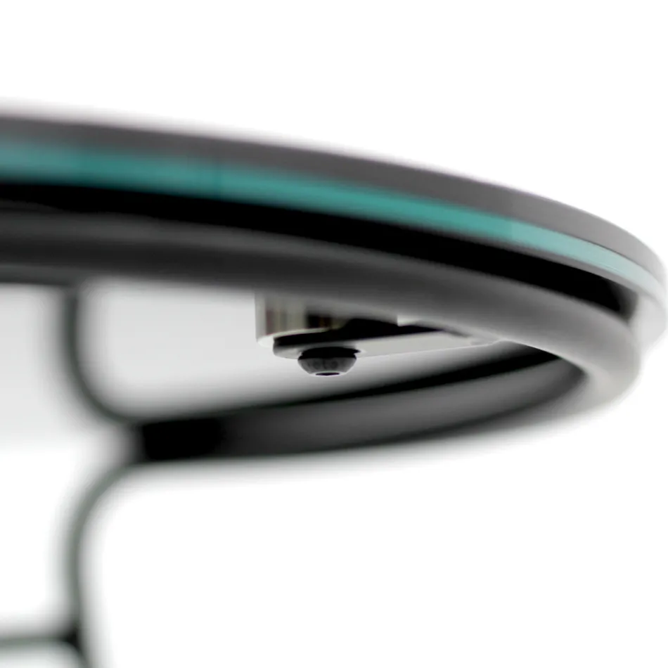 Couchtisch aus Porzellan-Grès und rundem Sockel, hergestellt in Italien – Tullia Viadurini