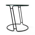 Couchtisch aus Porzellan-Grès und rundem Sockel, hergestellt in Italien – Tullia Viadurini