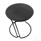 Couchtisch aus Porzellan-Grès und rundem Sockel, hergestellt in Italien – Tullia Viadurini