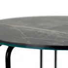 Couchtisch aus rundem Steingut und Sockel mit 3 Halbmonden, hergestellt in Italien – Arepa Viadurini