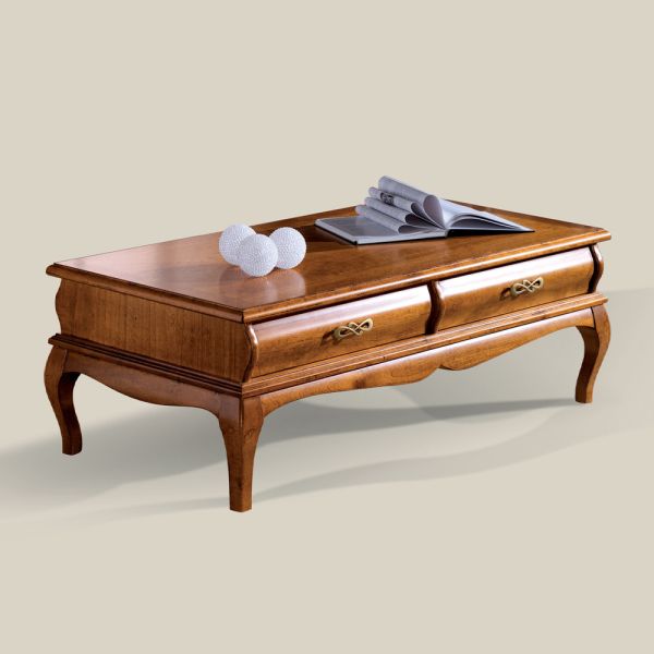 Couchtisch aus walnussholz mit schublade made in italy - hastings