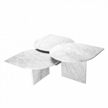 Couchtisch in weißem Carrara-Marmor Format von 3 Stück - Marsala