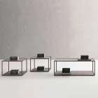 Metall Couchtisch mit Kristallplatten Made in Italy - Fermio Viadurini