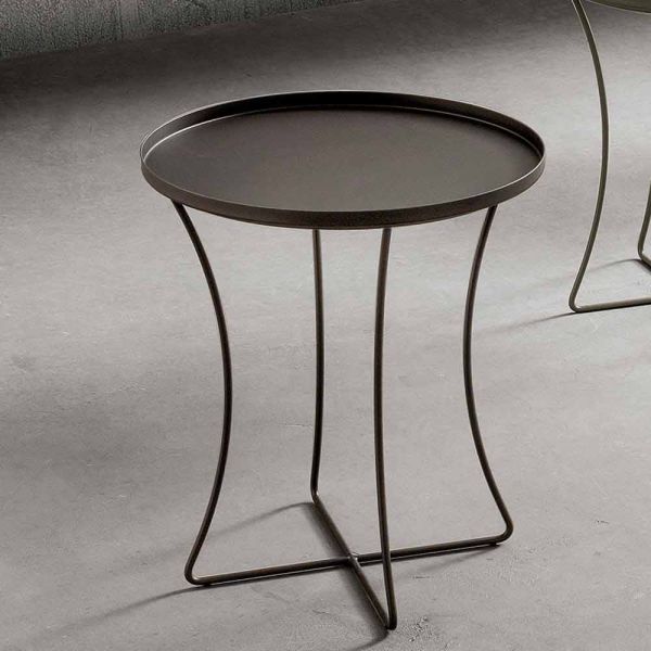 Metall couchtisch mit behälter tablett made in italy - numbo