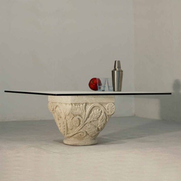 Couchtisch aus stein und kristall im klassischen design mytros