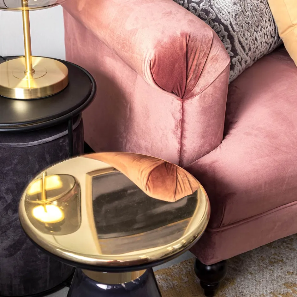 Couchtisch aus Glas und elegantem vermessingtem Stahl - Torige Viadurini