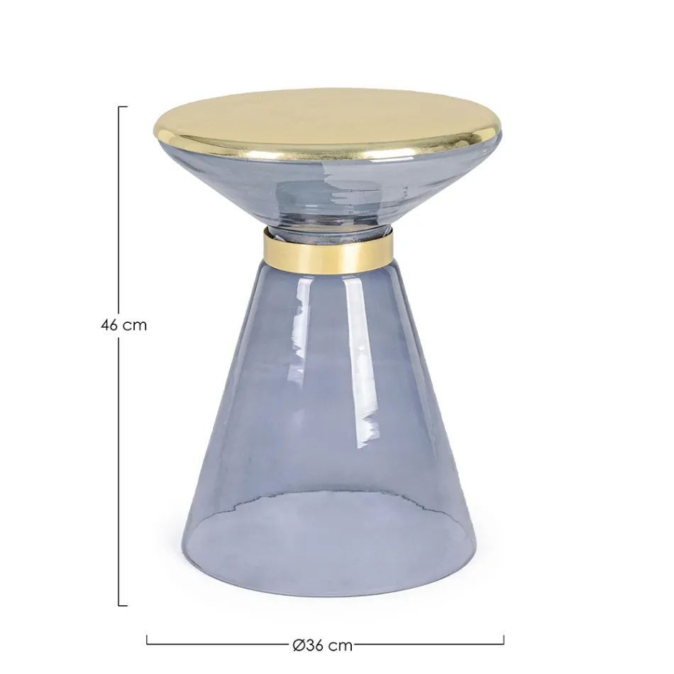 Couchtisch aus Glas und elegantem vermessingtem Stahl - Torige Viadurini