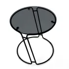 Couchtisch aus Glas und rundem Sockel, hergestellt in Italien – Tullia Viadurini