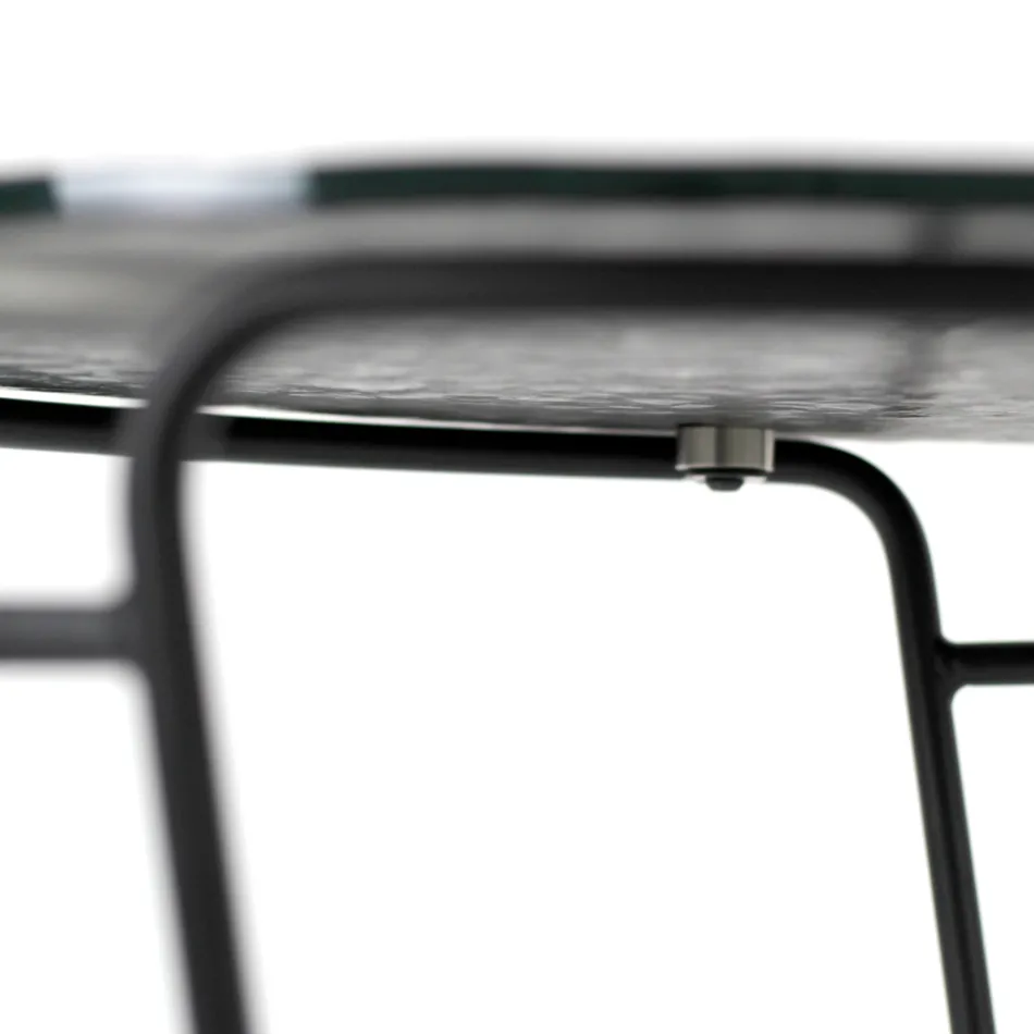 Couchtisch aus Glas und rundem Sockel, hergestellt in Italien – Tullia Viadurini